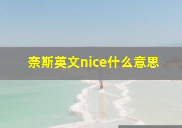 奈斯英文nice什么意思