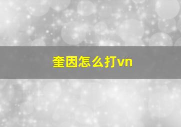 奎因怎么打vn