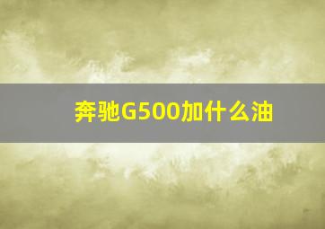 奔驰G500加什么油