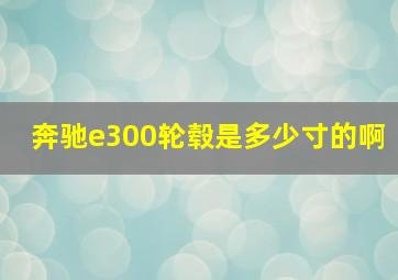 奔驰e300轮毂是多少寸的啊