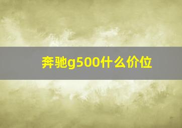 奔驰g500什么价位