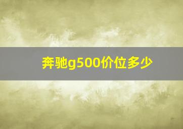 奔驰g500价位多少