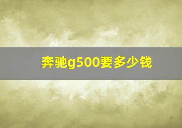 奔驰g500要多少钱