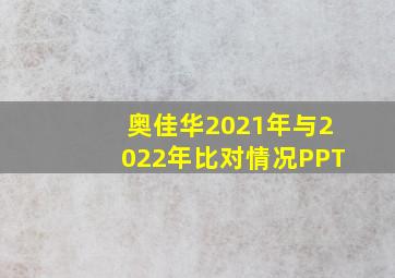 奥佳华2021年与2022年比对情况PPT