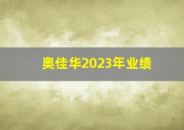 奥佳华2023年业绩