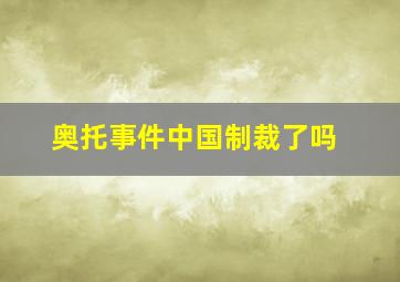 奥托事件中国制裁了吗