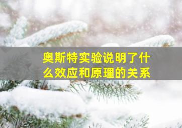 奥斯特实验说明了什么效应和原理的关系