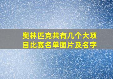 奥林匹克共有几个大项目比赛名单图片及名字