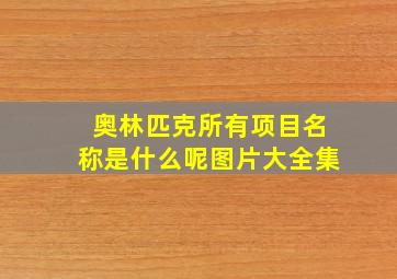 奥林匹克所有项目名称是什么呢图片大全集