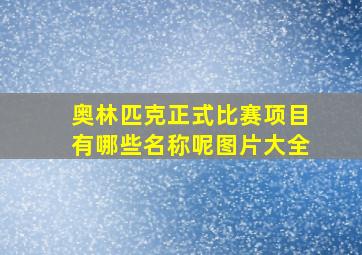 奥林匹克正式比赛项目有哪些名称呢图片大全