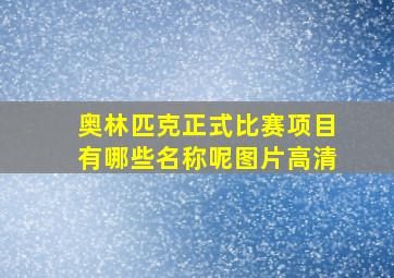 奥林匹克正式比赛项目有哪些名称呢图片高清