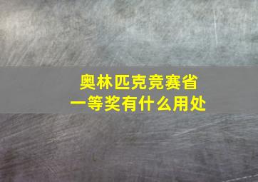 奥林匹克竞赛省一等奖有什么用处