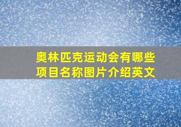 奥林匹克运动会有哪些项目名称图片介绍英文