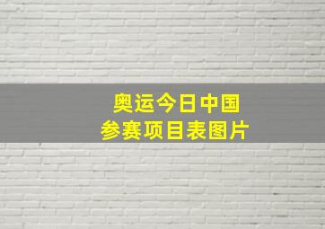 奥运今日中国参赛项目表图片