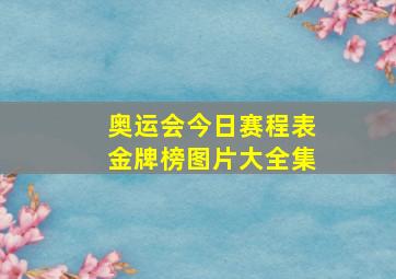 奥运会今日赛程表金牌榜图片大全集