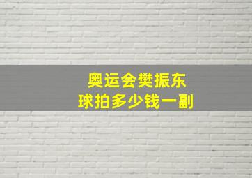 奥运会樊振东球拍多少钱一副