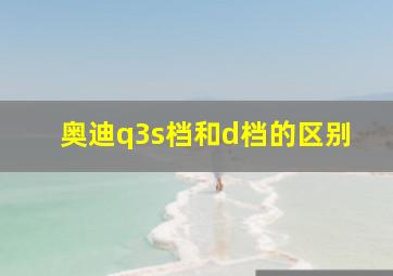 奥迪q3s档和d档的区别