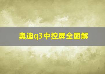 奥迪q3中控屏全图解