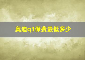 奥迪q3保费最低多少