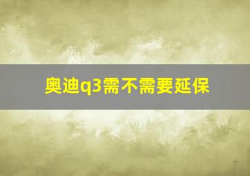 奥迪q3需不需要延保