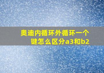 奥迪内循环外循环一个键怎么区分a3和b2