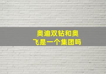 奥迪双钻和奥飞是一个集团吗