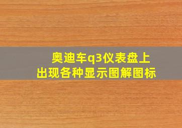 奥迪车q3仪表盘上出现各种显示图解图标