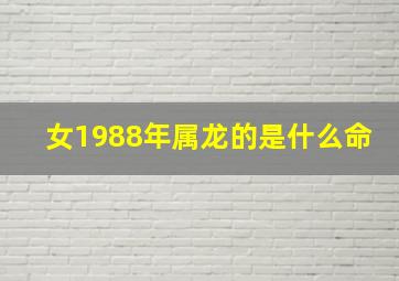 女1988年属龙的是什么命