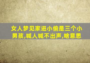 女人梦见家进小偷是三个小男孩,喊人喊不出声,啥意思