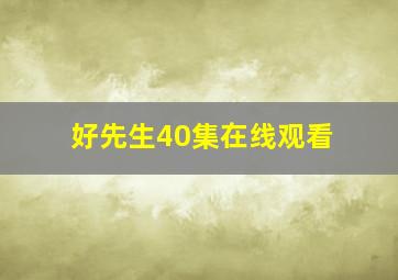 好先生40集在线观看