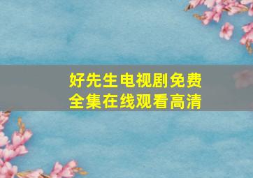 好先生电视剧免费全集在线观看高清