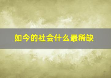 如今的社会什么最稀缺