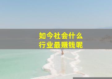 如今社会什么行业最赚钱呢