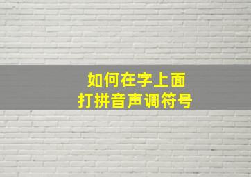 如何在字上面打拼音声调符号