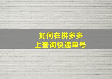 如何在拼多多上查询快递单号