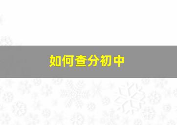 如何查分初中