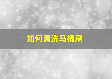 如何清洗马桶刷