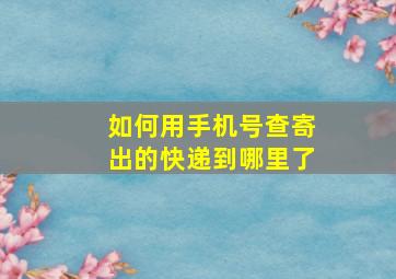 如何用手机号查寄出的快递到哪里了