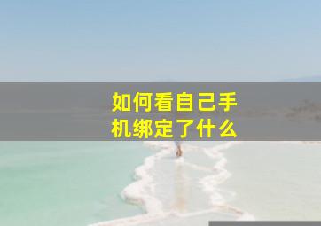 如何看自己手机绑定了什么