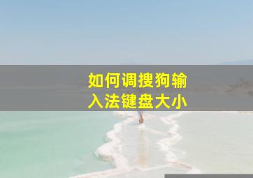 如何调搜狗输入法键盘大小