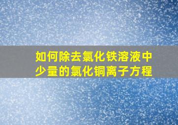 如何除去氯化铁溶液中少量的氯化铜离子方程