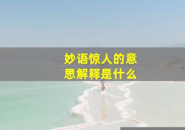 妙语惊人的意思解释是什么