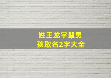 姓王龙字辈男孩取名2字大全