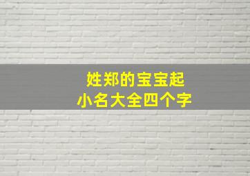 姓郑的宝宝起小名大全四个字