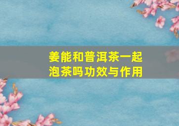 姜能和普洱茶一起泡茶吗功效与作用