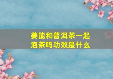 姜能和普洱茶一起泡茶吗功效是什么