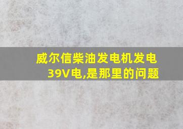 威尔信柴油发电机发电39V电,是那里的问题