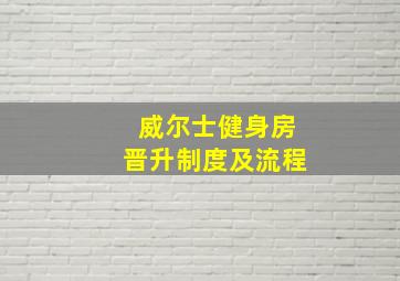 威尔士健身房晋升制度及流程