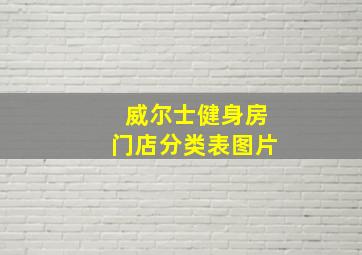 威尔士健身房门店分类表图片