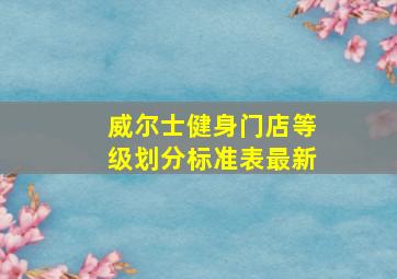 威尔士健身门店等级划分标准表最新